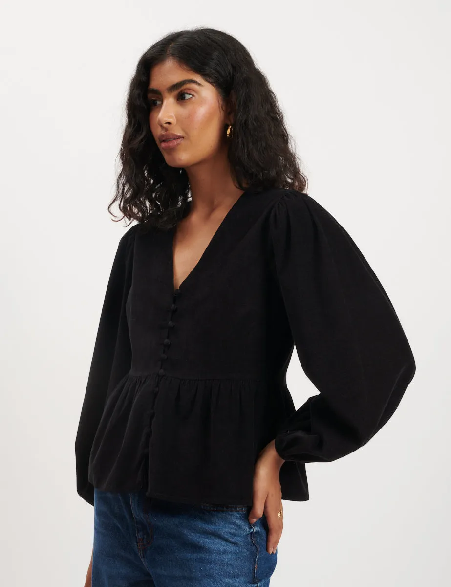 Black Cord Ria Blouse sold by Nobody's Child product image thumbnail 3