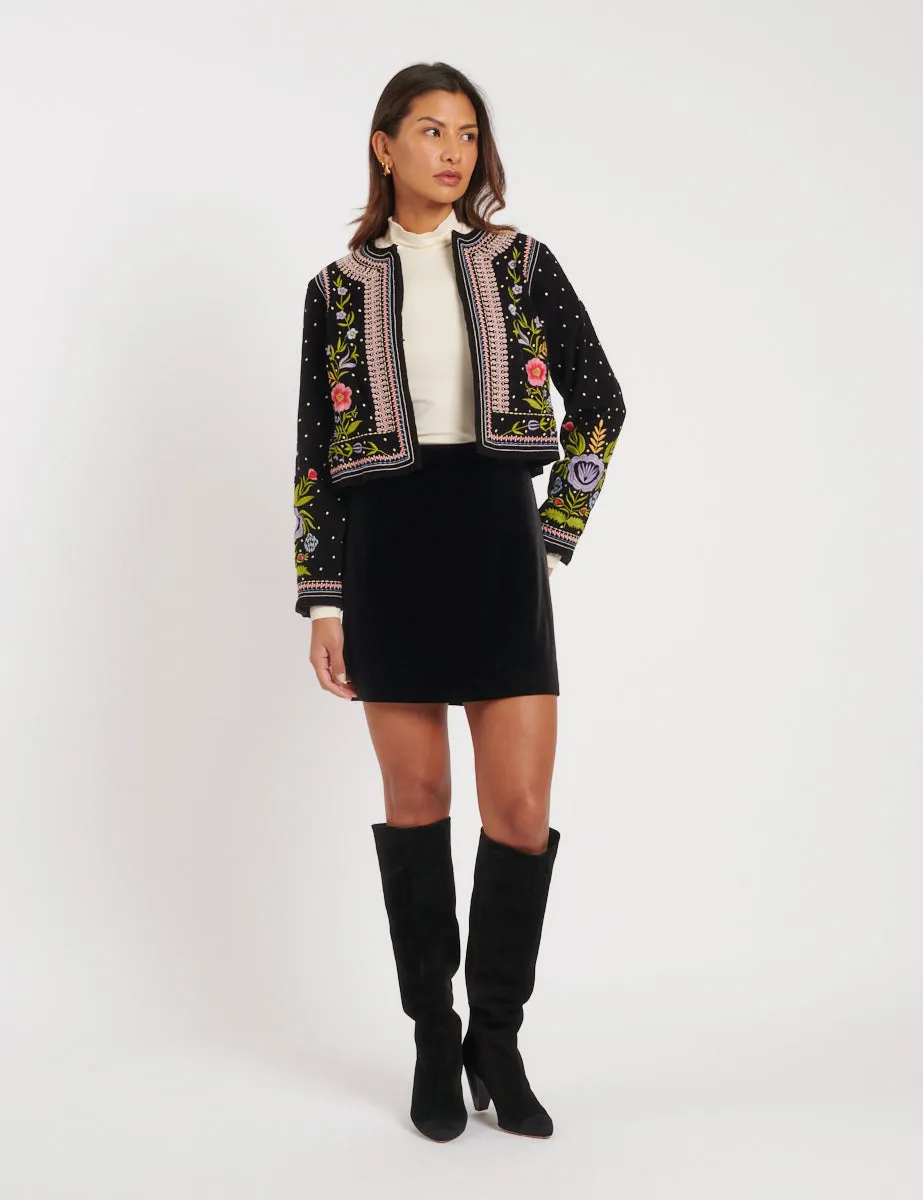 Black Velvet Mini Skirt sold by Nobody's Child product image thumbnail 2