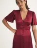Burgundy Bridesmaid Erin Midi Dress sold by Nobody's Child