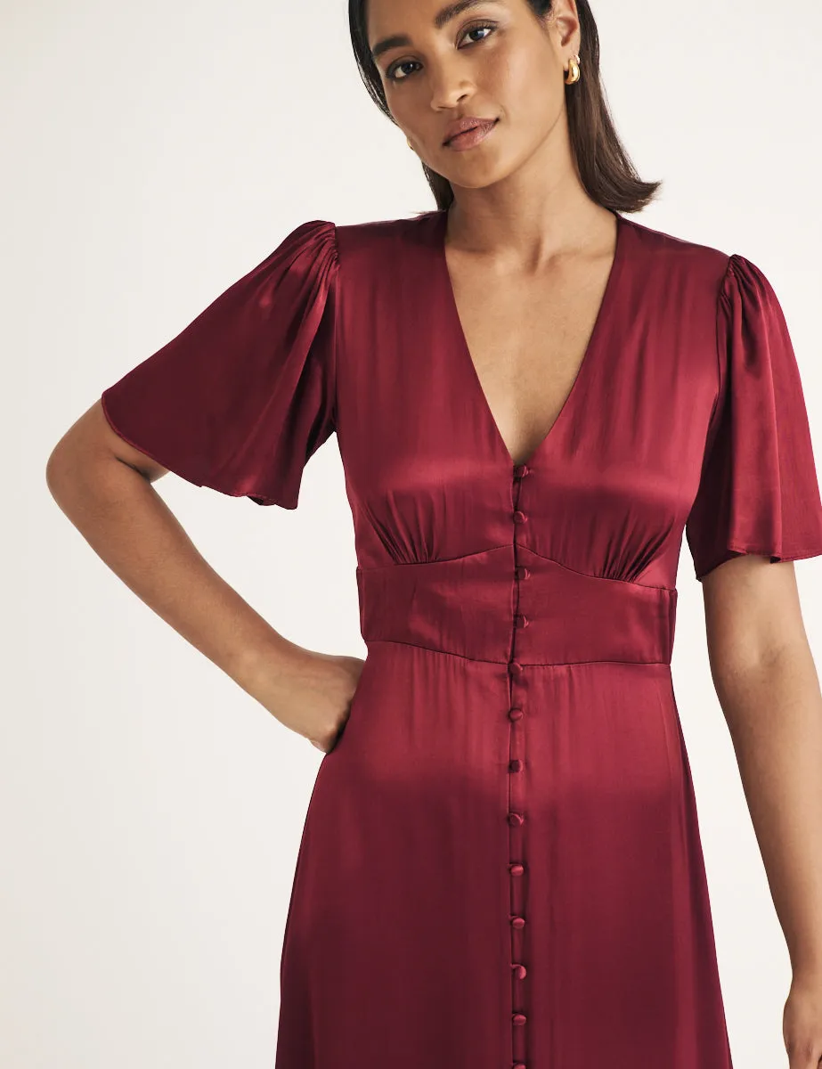 Burgundy Bridesmaid Erin Midi Dress sold by Nobody's Child product image thumbnail 2