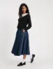 Dark Wash Denim A-line Midi Skirt sold by Nobody's Child