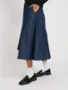 Dark Wash Denim A-line Midi Skirt sold by Nobody's Child