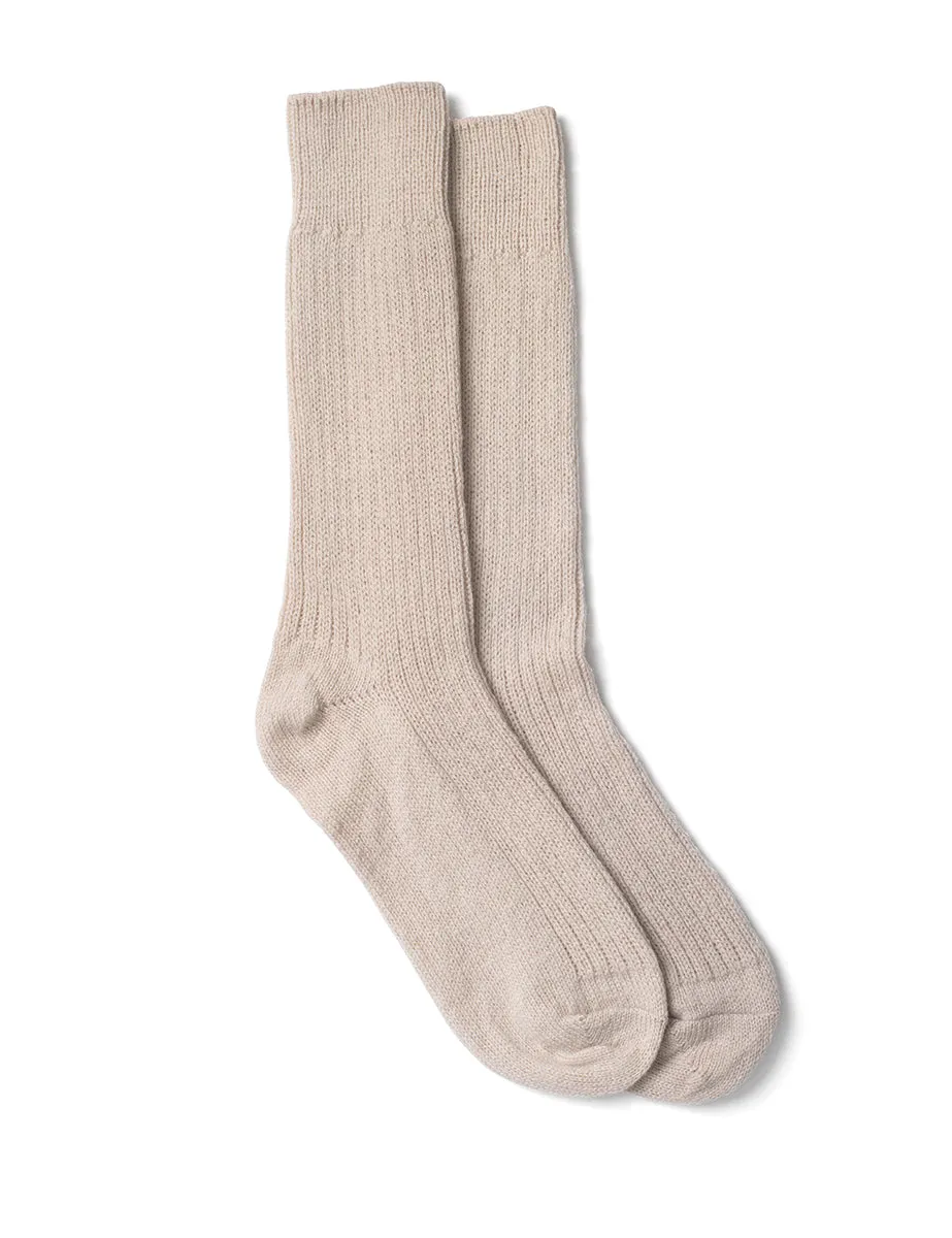 Beige Wool Ribbed Socks sold by Nobody's Child product image thumbnail 2