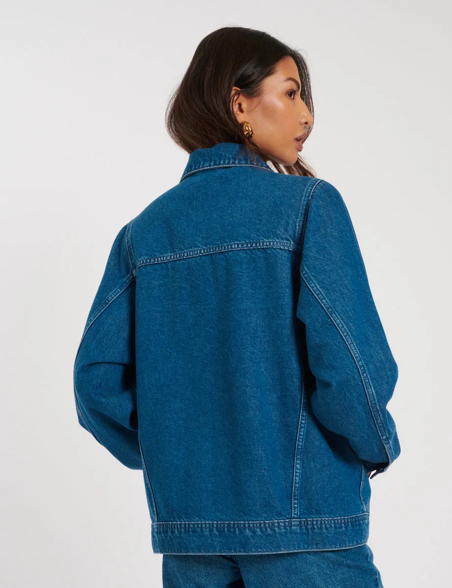 Mid Wash Denim Oversized Jacket sold by Nobody's Child product image thumbnail 4