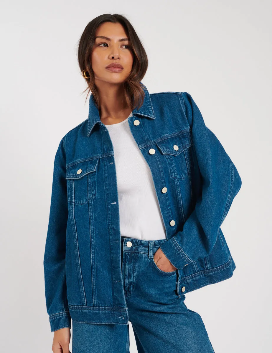 Mid Wash Denim Oversized Jacket sold by Nobody's Child