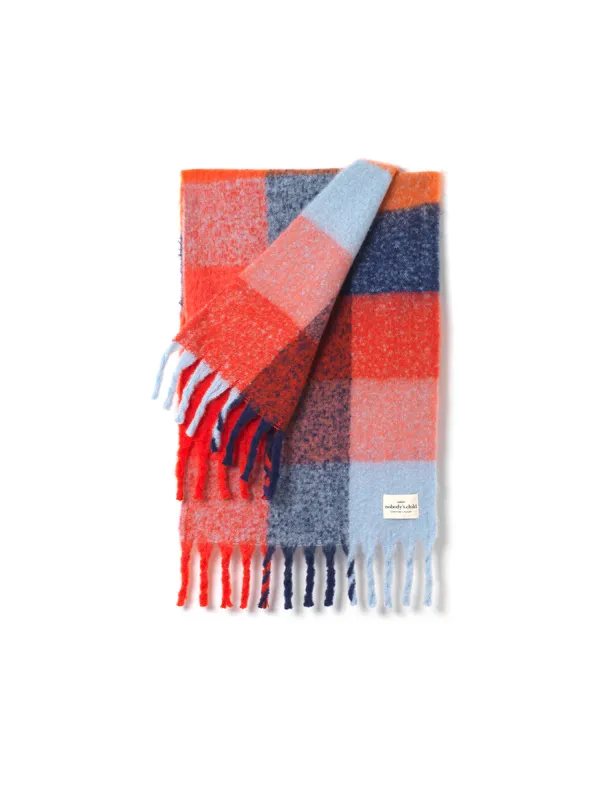 Blue and Red Knitted Scarf sold by Nobody's Child