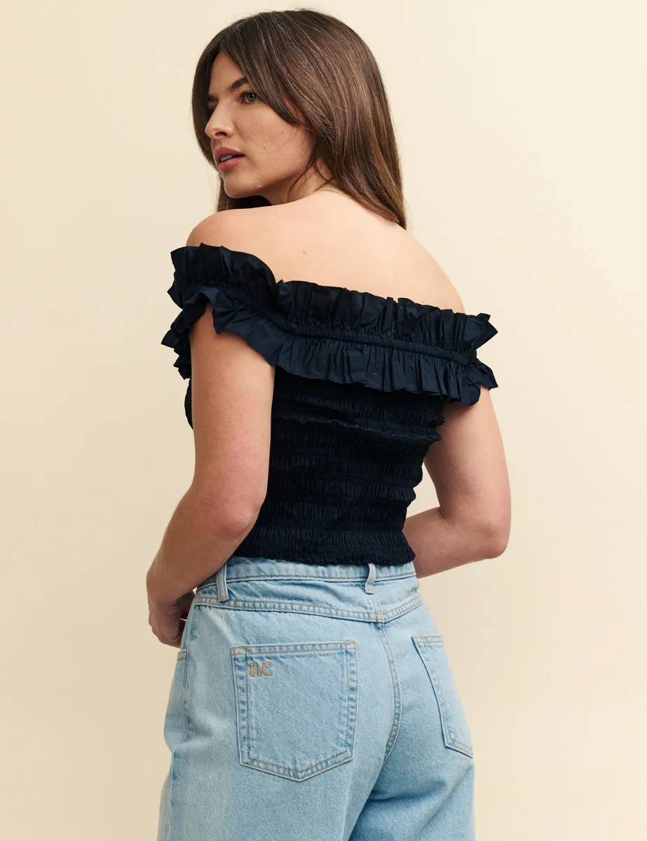 Black Ruffle Trimmed Bandeau Top sold by Nobody's Child product image thumbnail 4