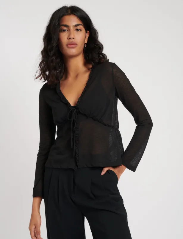 Black Tie Front Top sold by Nobody's Child