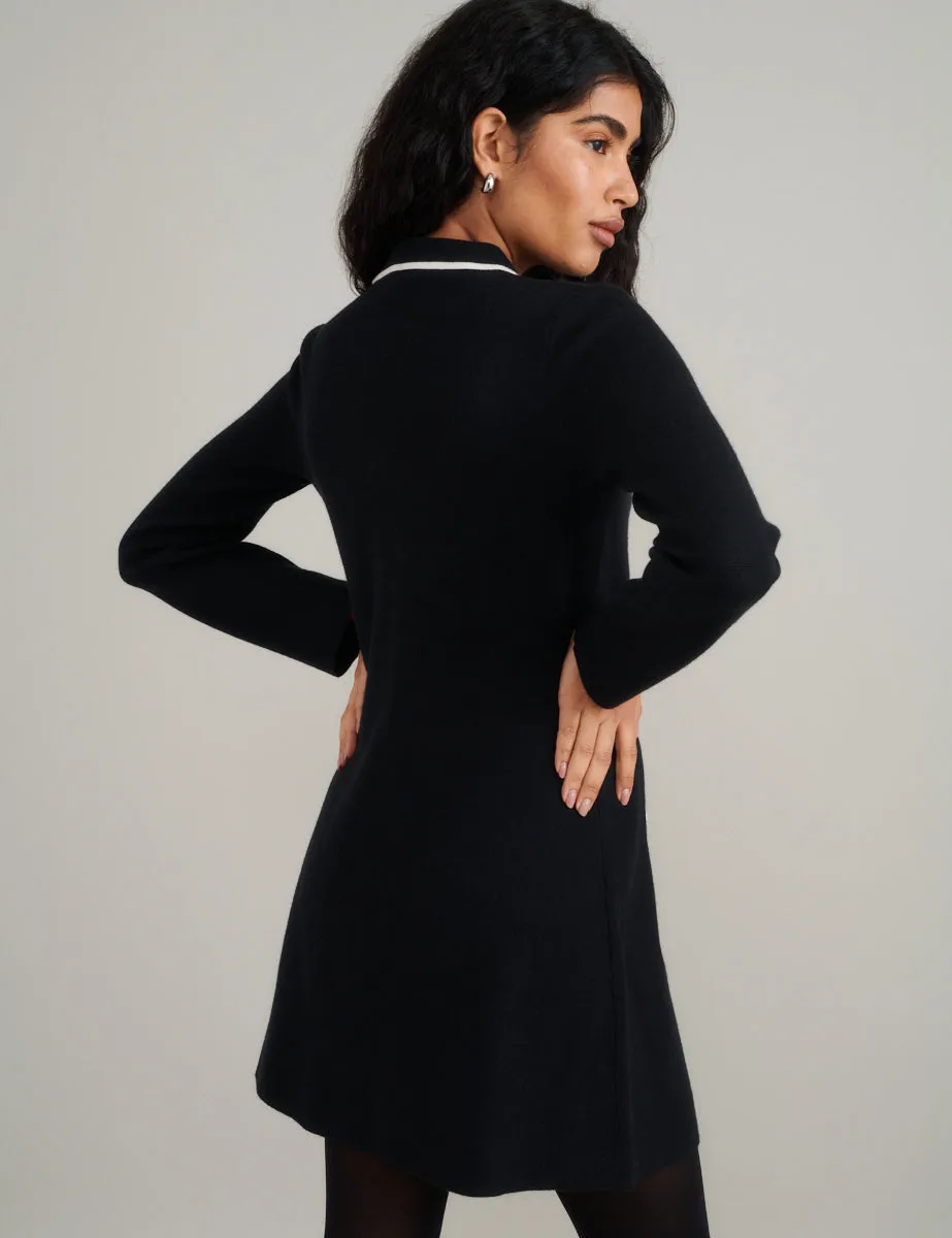 Black Contrast Knitted Mini Dress sold by Nobody's Child product image thumbnail 5