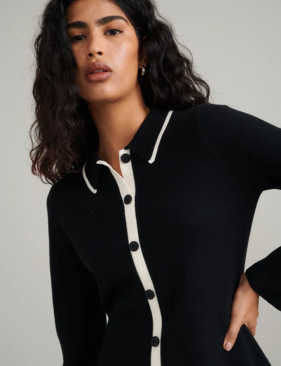 Black Contrast Knitted Mini Dress sold by Nobody's Child product image thumbnail 2