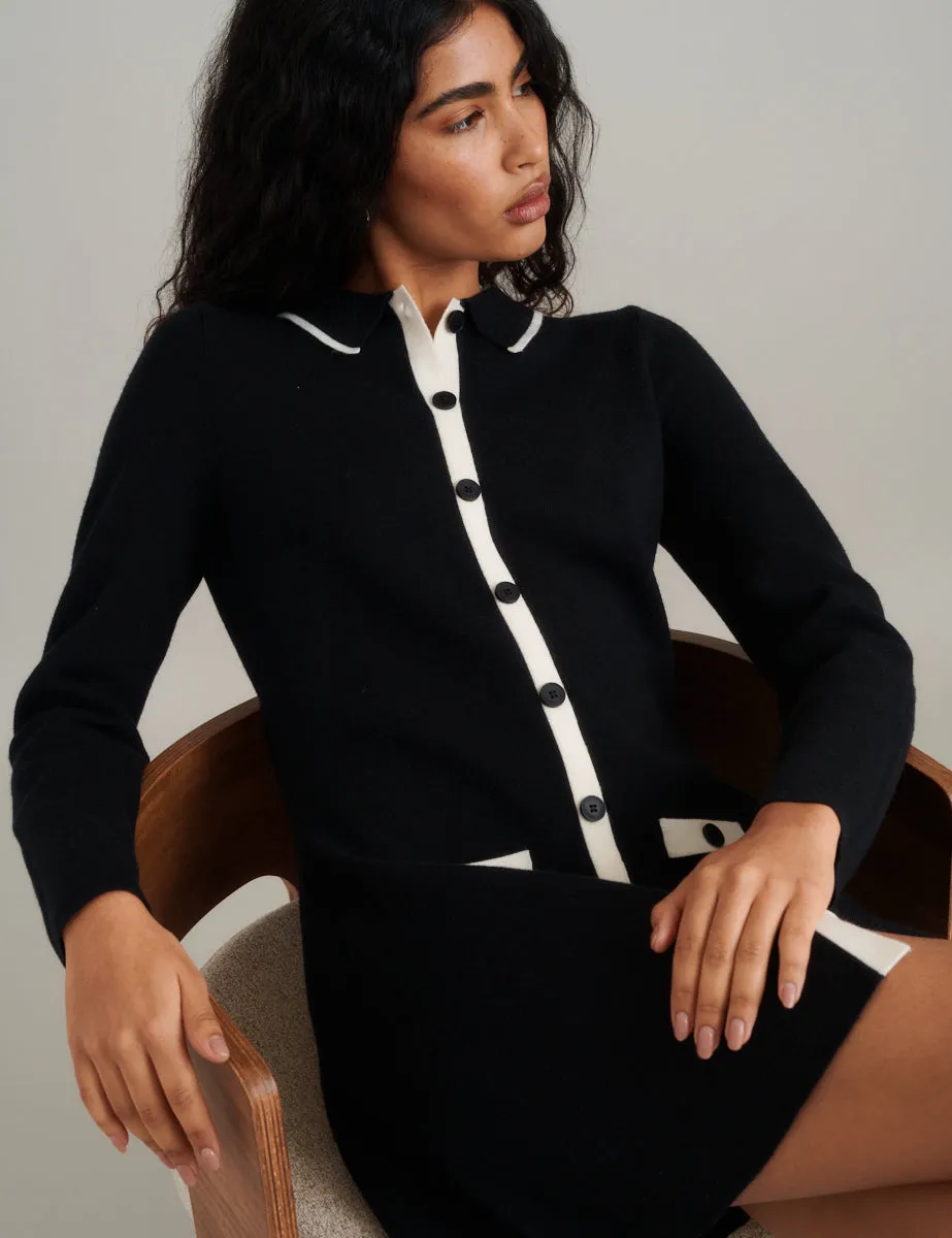 Black Contrast Knitted Mini Dress sold by Nobody's Child product image thumbnail 3