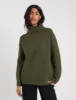 Khaki Roll Neck Longline Knitted Jumper sold by Nobody's Child