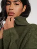 Khaki Roll Neck Longline Knitted Jumper sold by Nobody's Child