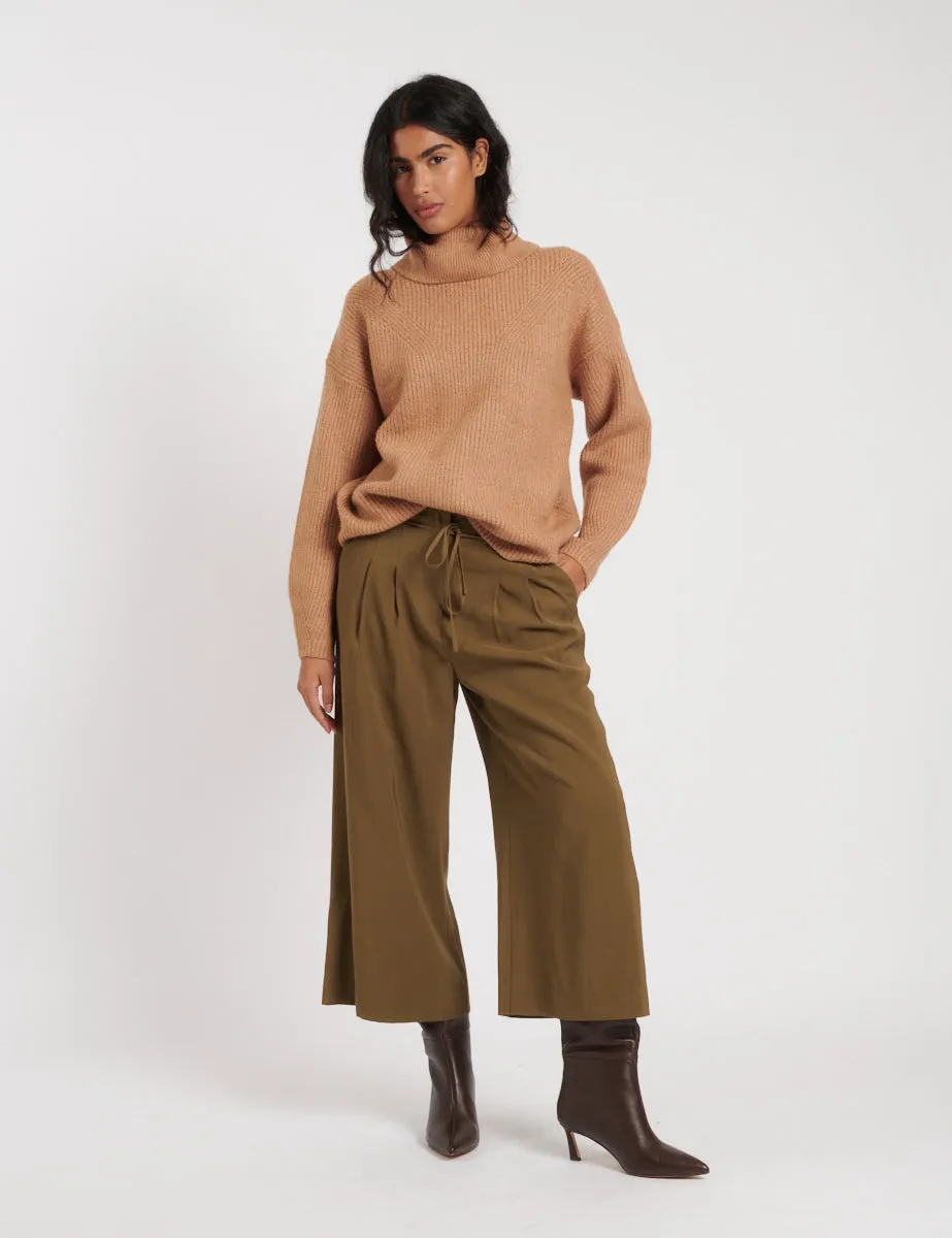 Camel Roll Neck Longline Knitted Jumper sold by Nobody's Child product image thumbnail 3