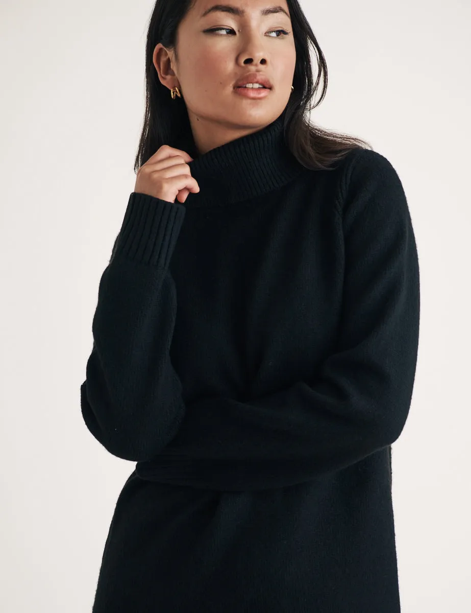 Black Knitted Roll Neck Mini Jumper Dress sold by Nobody's Child product image thumbnail 2