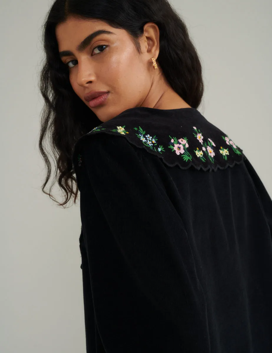 Black Cord Embroidered Birdie Blouse sold by Nobody's Child product image thumbnail 4