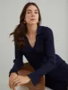 Navy Ribbed Knitted Polo Midi Dress sold by Nobody's Child