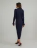 Navy Ribbed Knitted Polo Midi Dress sold by Nobody's Child