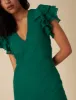 Green Frill Sleeve Layla Midi Dress sold by Nobody's Child