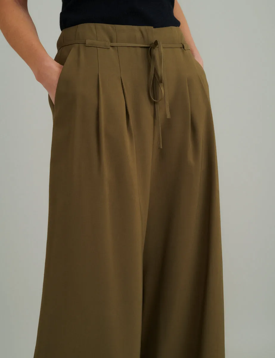 Green Tie Waist Wide Leg Trousers sold by Nobody's Child product image thumbnail 2