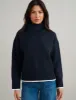 Navy Roll Neck Knitted Jumper sold by Nobody's Child