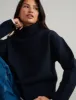 Navy Roll Neck Knitted Jumper sold by Nobody's Child