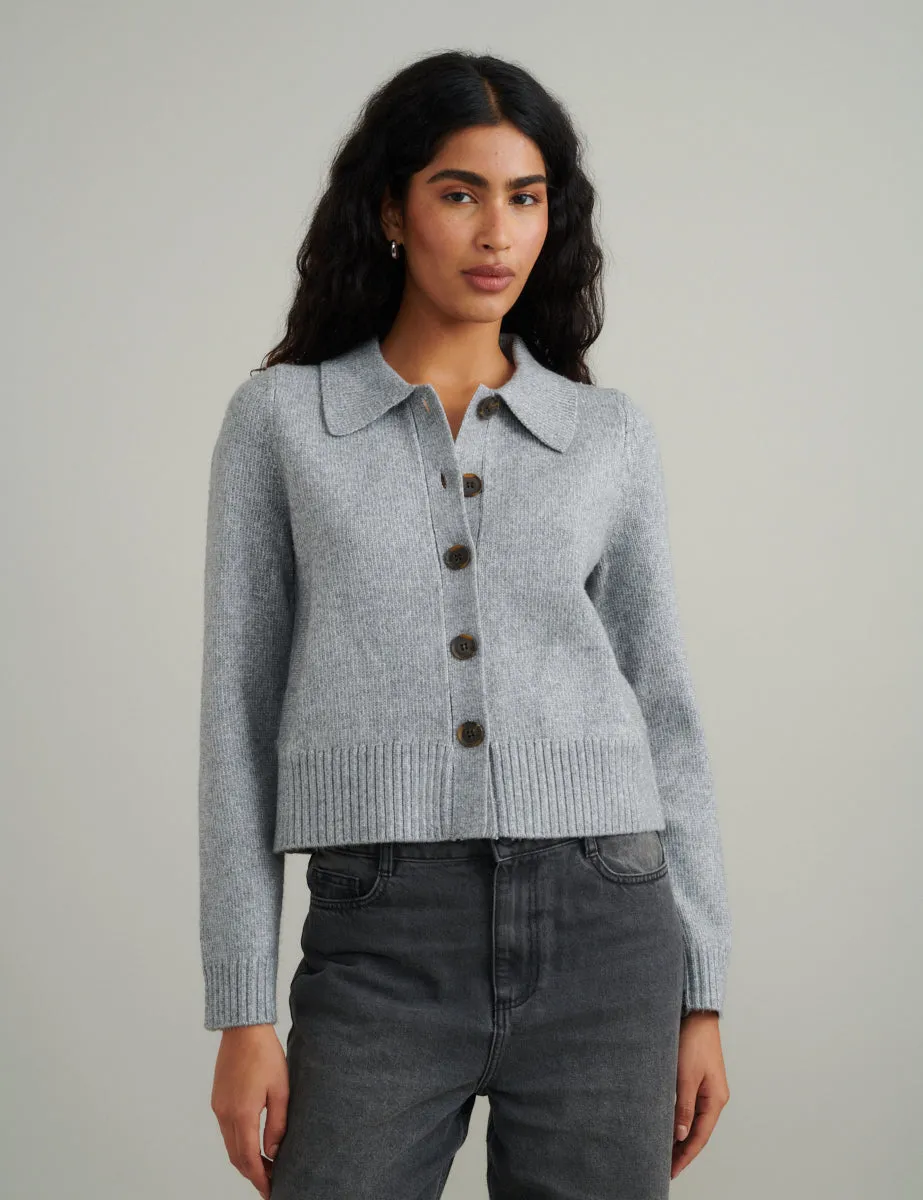 Grey Collar Knitted Cardigan sold by Nobody's Child product image thumbnail 2