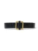 Black Leather Metal Crocodile Belt sold by Nobody's Child