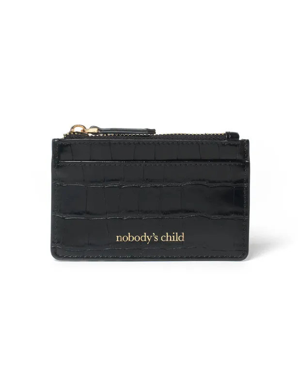 Black Croc Finish Card Holder sold by Nobody's Child