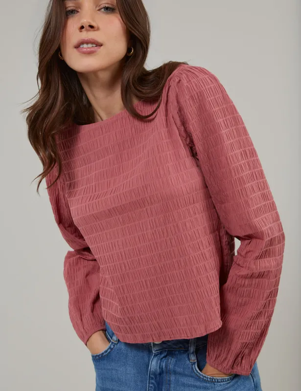 Pink Textured Blouse sold by Nobody's Child