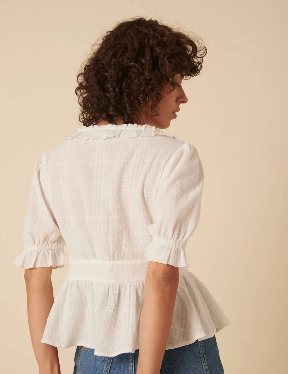 White Flossie Puff Sleeve Blouse sold by Nobody's Child product image thumbnail 4