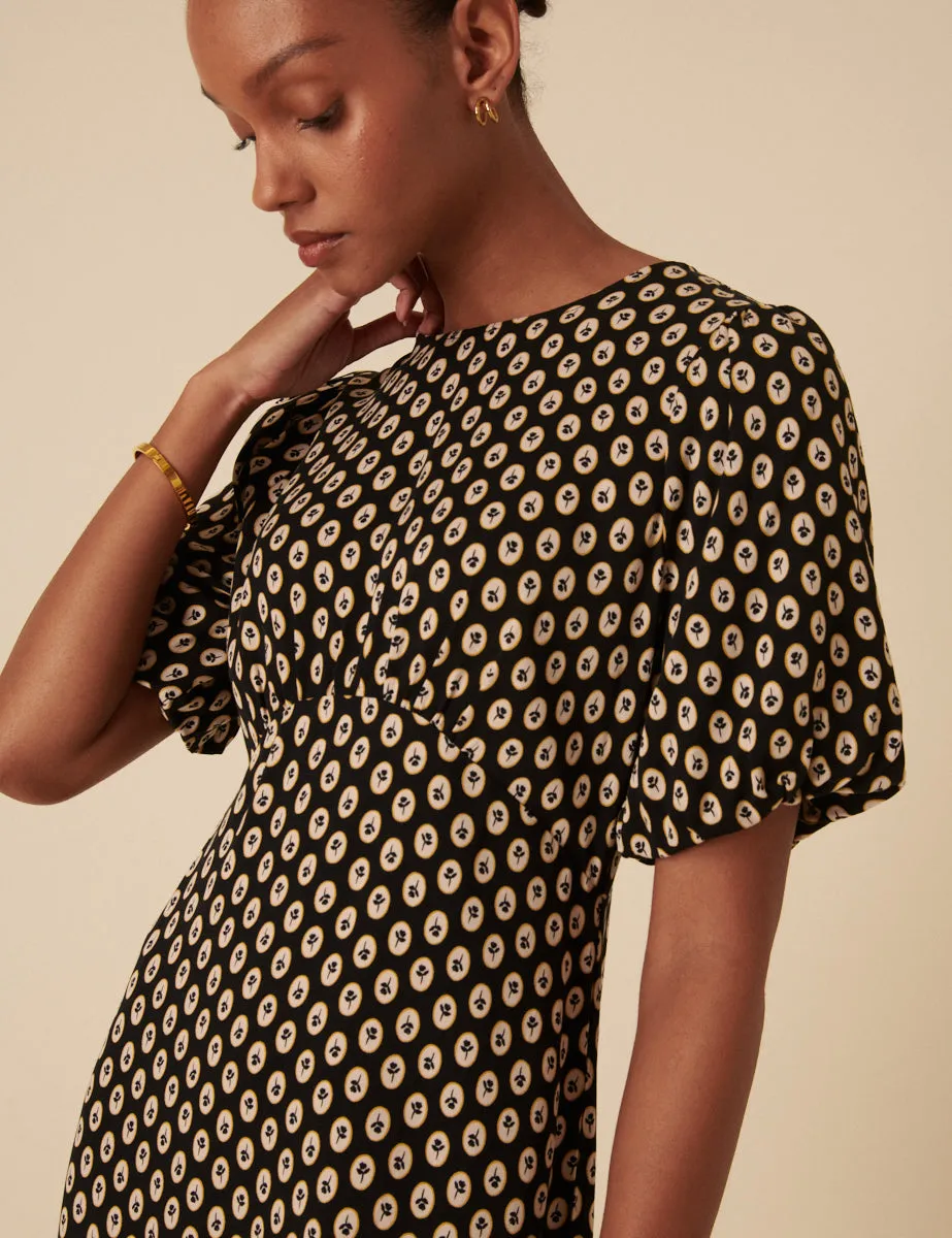 Black Floral Printed Benita Mini Dress sold by Nobody's Child product image thumbnail 2