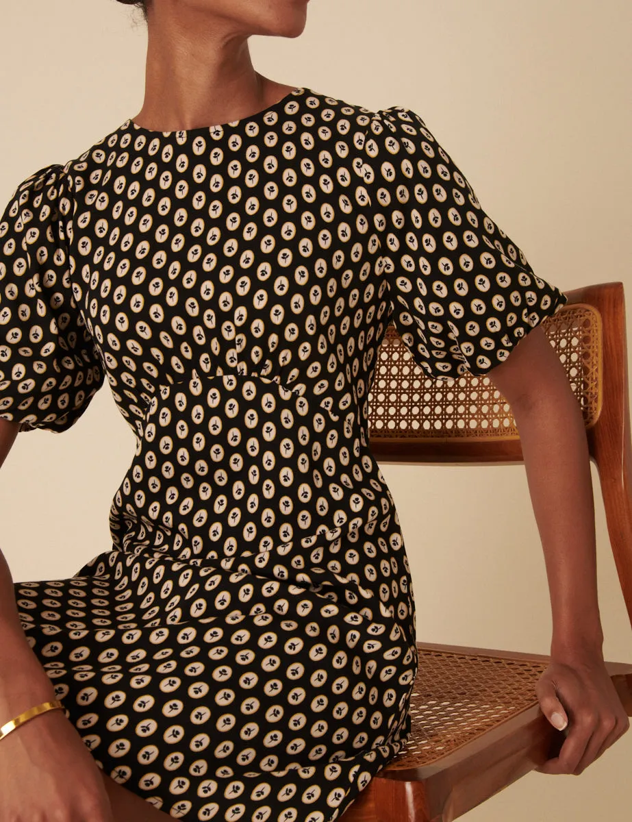 Black Floral Printed Benita Mini Dress sold by Nobody's Child product image thumbnail 3