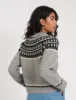 Grey Fair Isle Wool Blend Knitted Cardigan sold by Nobody's Child