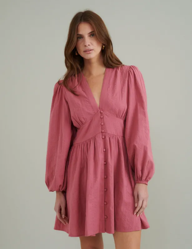 Pink Long Sleeve Starlight Mini Dress sold by Nobody's Child