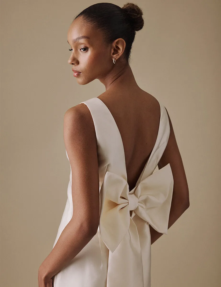 Ivory Open Back Mini Atalana Bridal Dress sold by Nobody's Child product image thumbnail 2