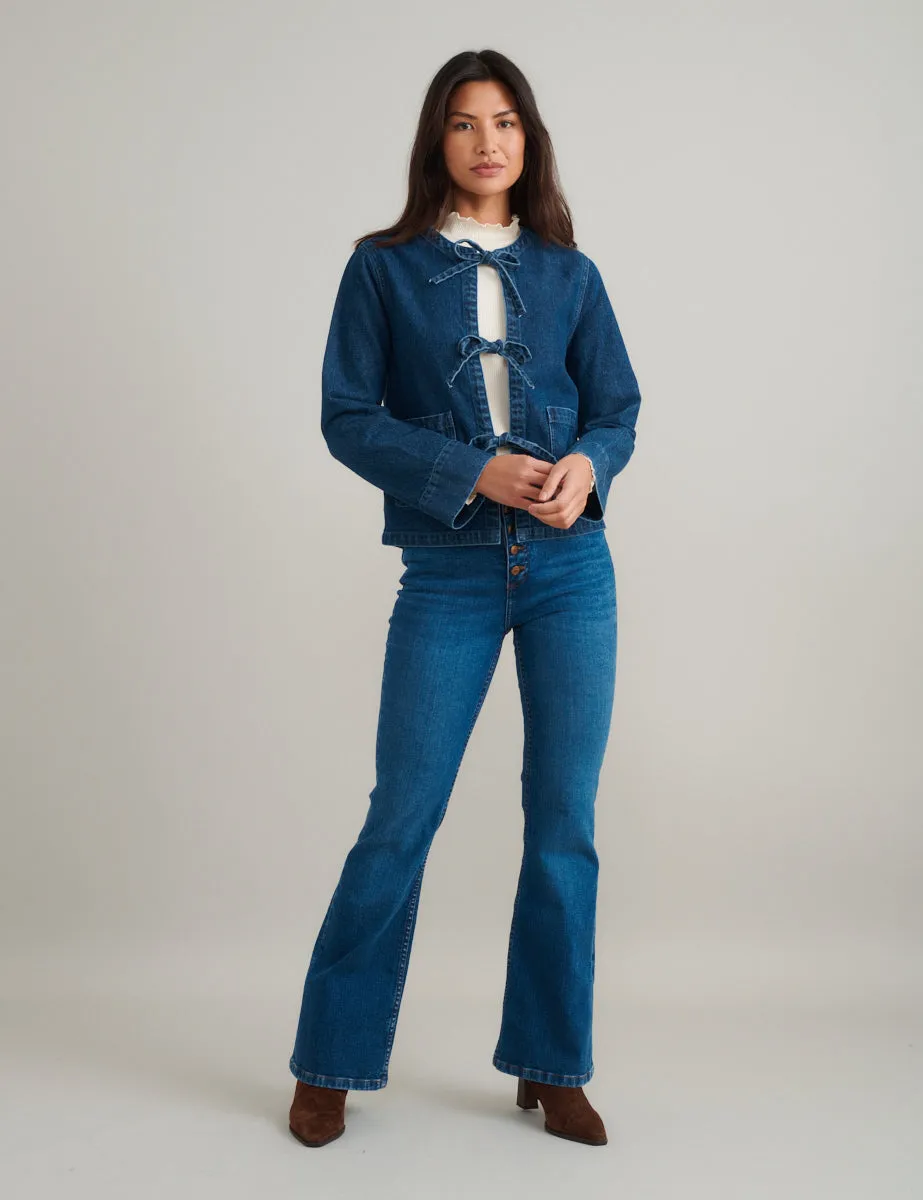 Dark Denim Tie Front Arlington Jacket sold by Nobody's Child product image thumbnail 3