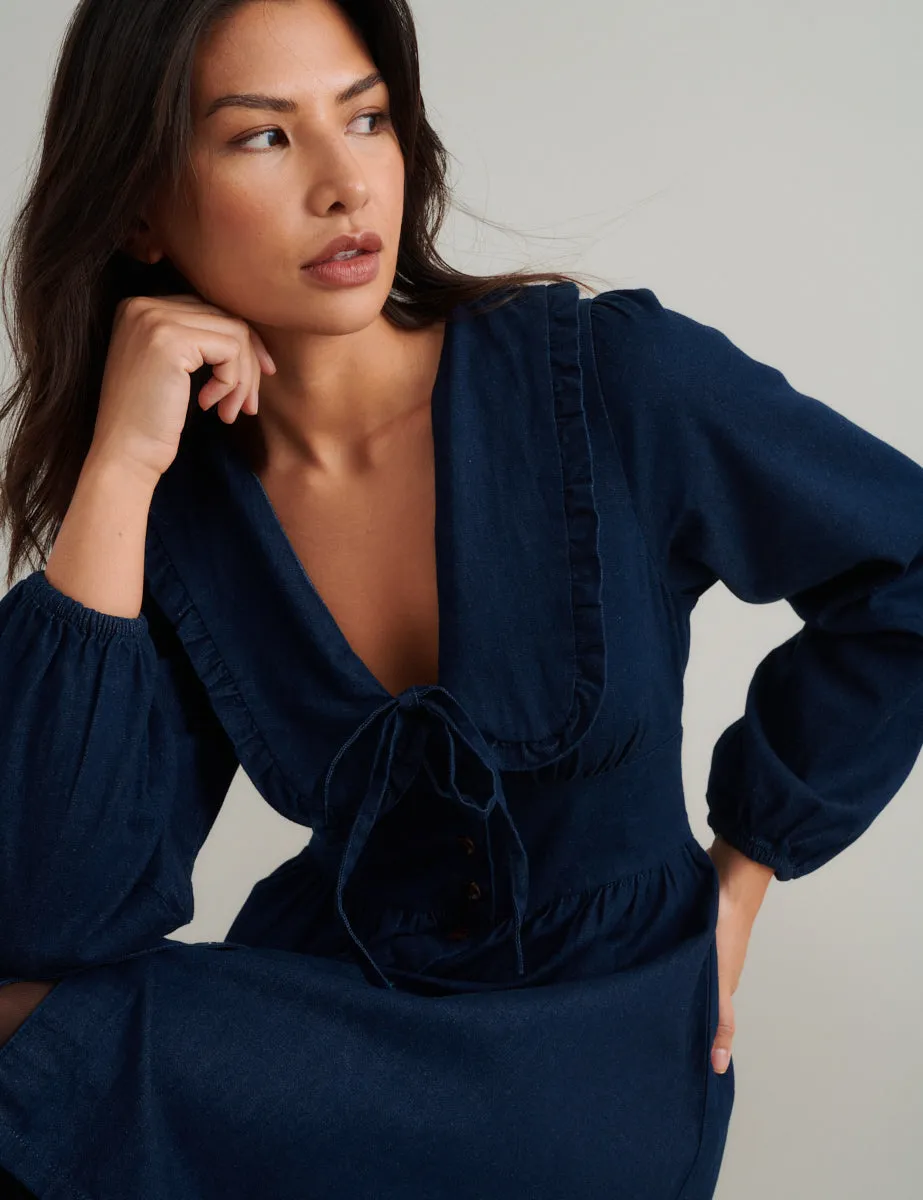 Dark Wash Denim Ottilie Mini Dress sold by Nobody's Child product image thumbnail 2