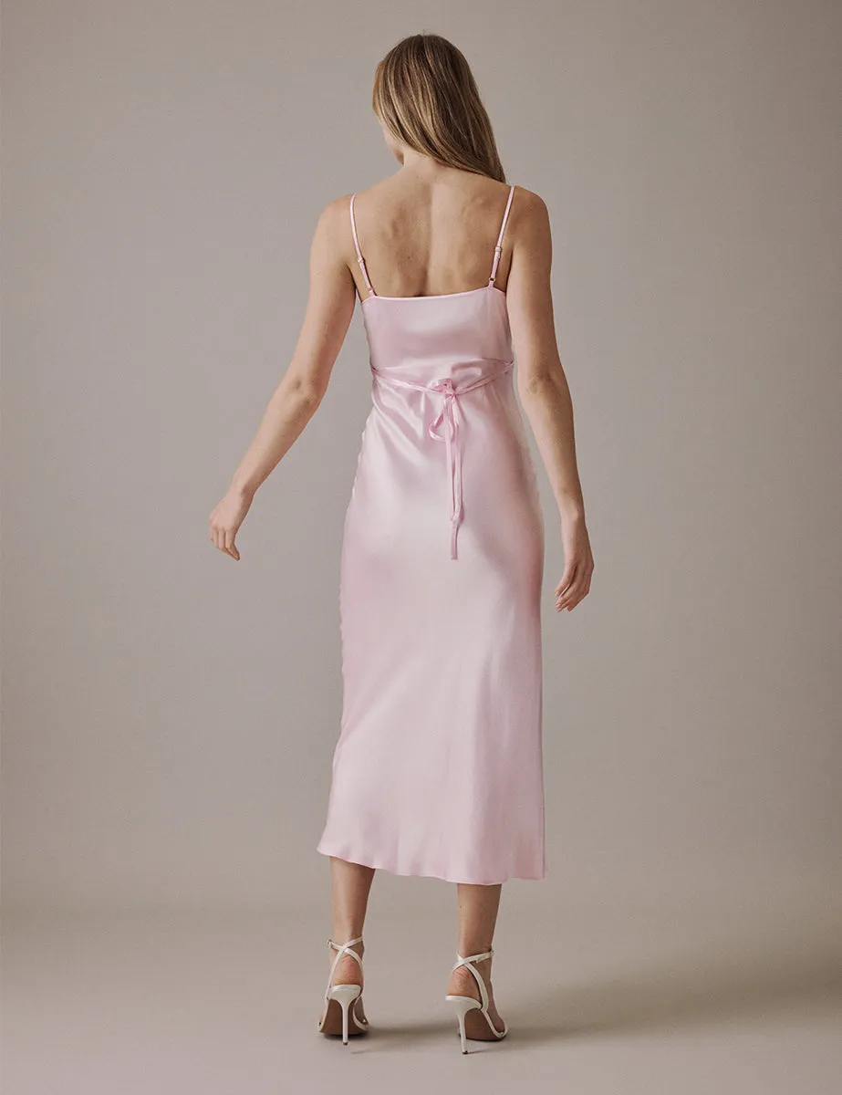 Soft Pink Cowl Neck Midi Trixie Dress sold by Nobody's Child product image thumbnail 5