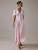 Soft Pink V Neck Midi Erin Dress sold by Nobody's Child