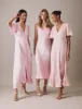 Soft Pink V Neck Midi Erin Dress sold by Nobody's Child