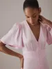 Soft Pink V Neck Midi Erin Dress sold by Nobody's Child