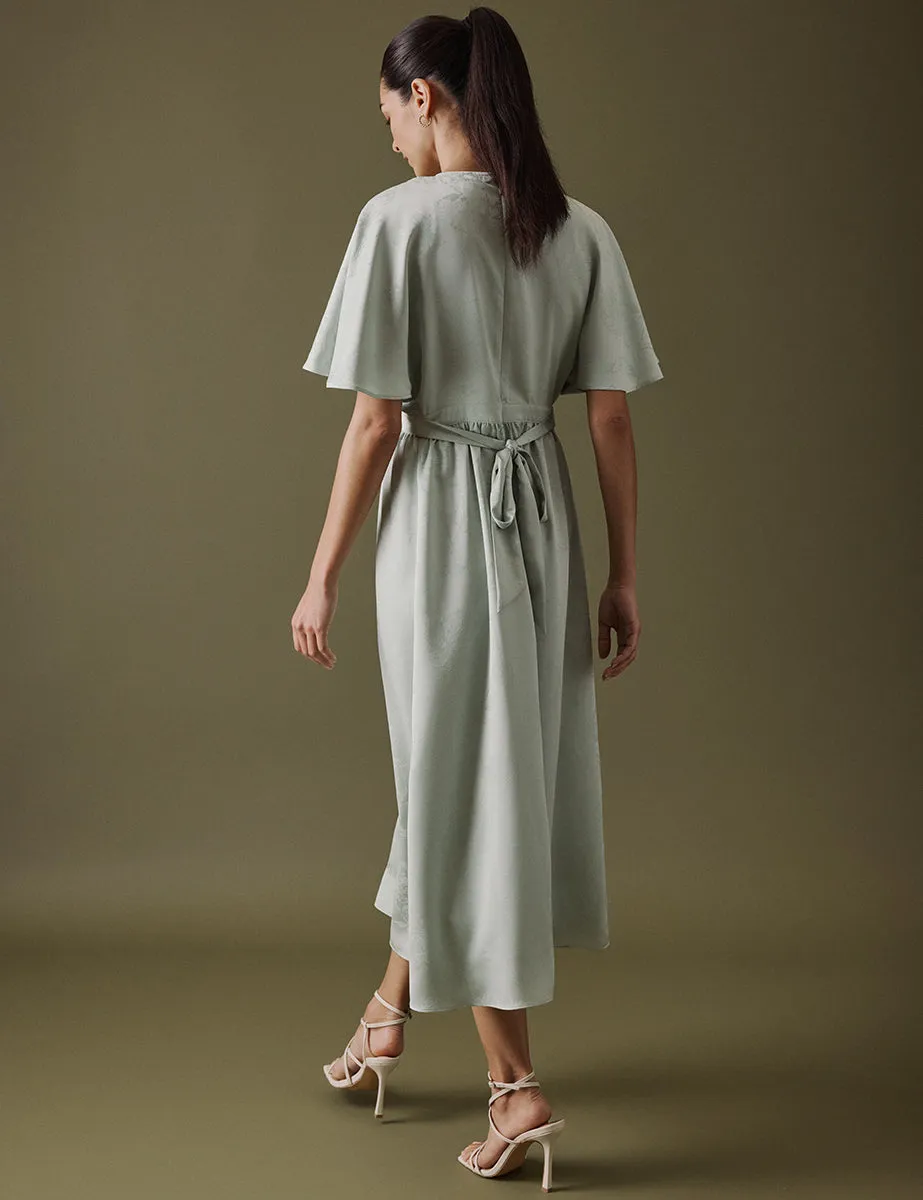 Soft Green V Neck Midi Lorelai Dress sold by Nobody's Child product image thumbnail 5