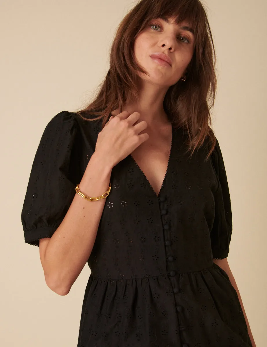 Black Broderie Anglaise Ria Blouse sold by Nobody's Child product image thumbnail 2