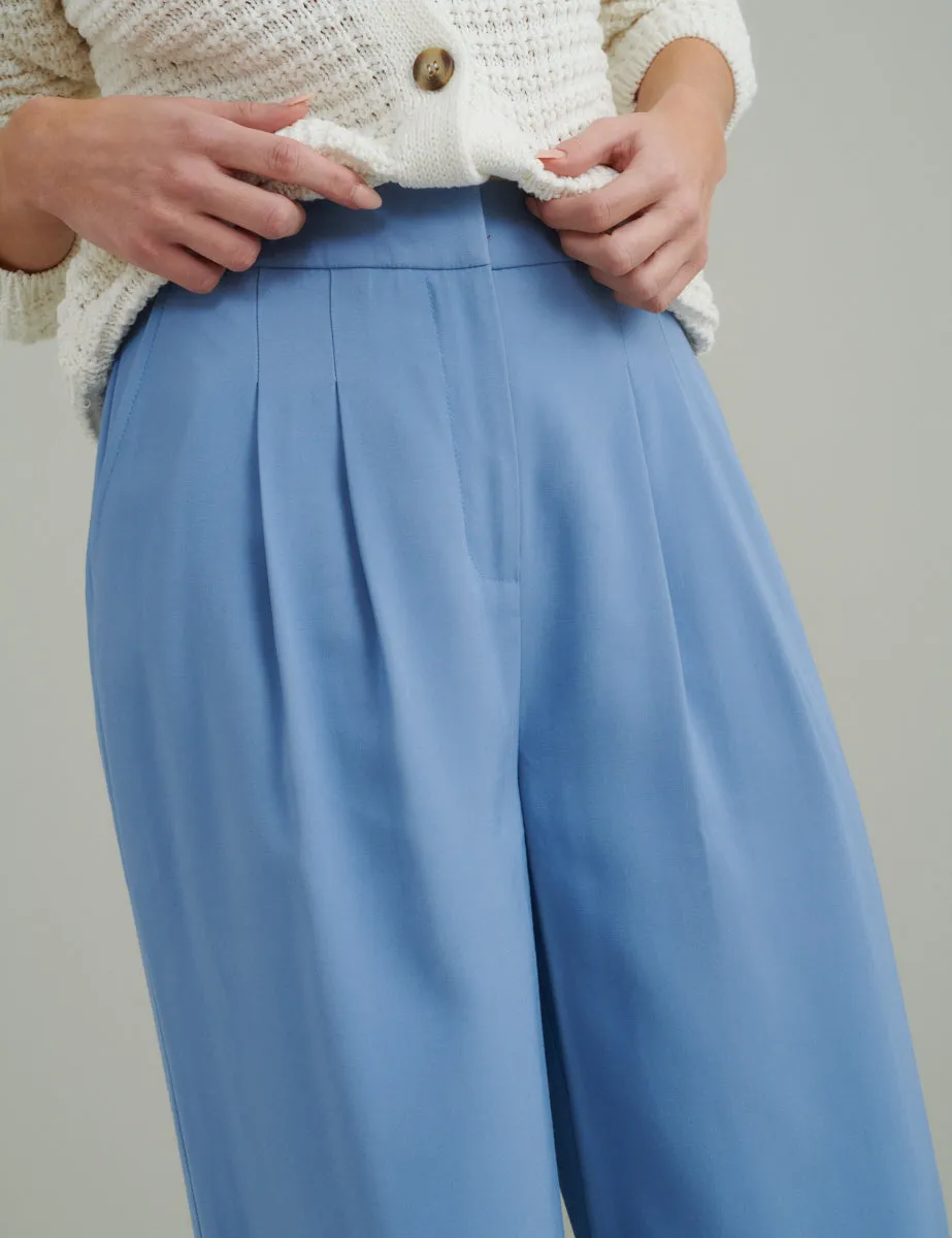 Blue Wide Leg Tailored Trousers sold by Nobody's Child product image thumbnail 2