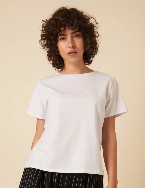 White Easy Fit Crew Neck T-Shirt made by Nobody's Child