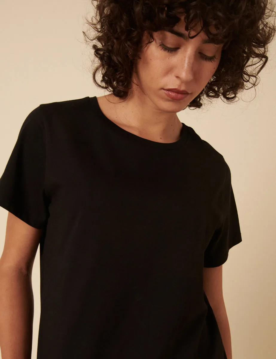 Black Easy Fit Crew Neck T-Shirt sold by Nobody's Child product image thumbnail 2