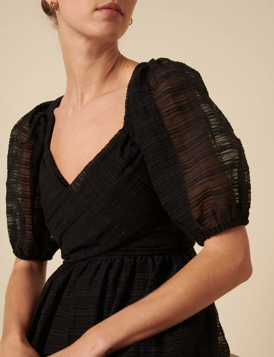 Black Organza Sadie Midi Dress sold by Nobody's Child product image thumbnail 4