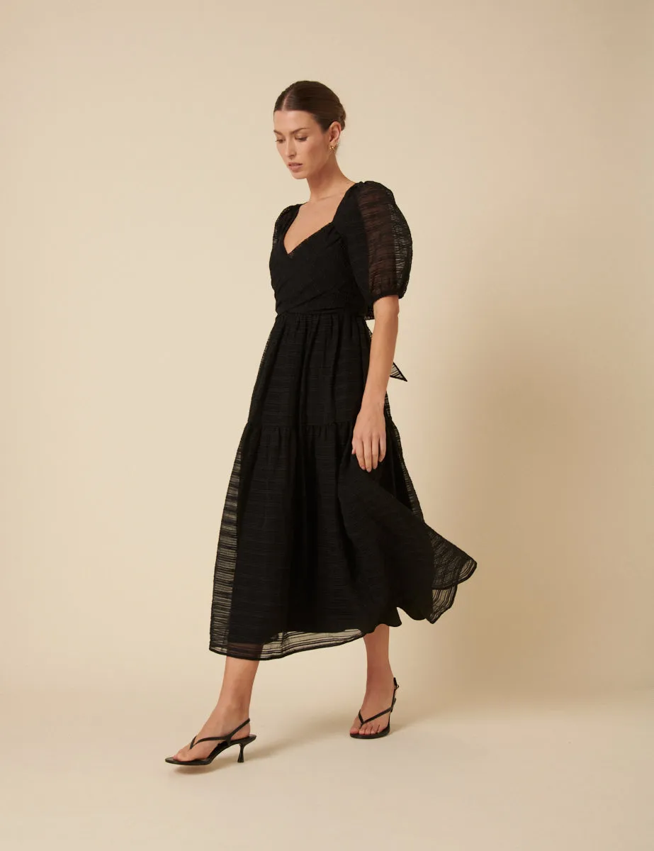 Black Organza Sadie Midi Dress sold by Nobody's Child product image thumbnail 3