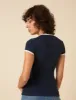 Navy Contrast Trim T-Shirt sold by Nobody's Child